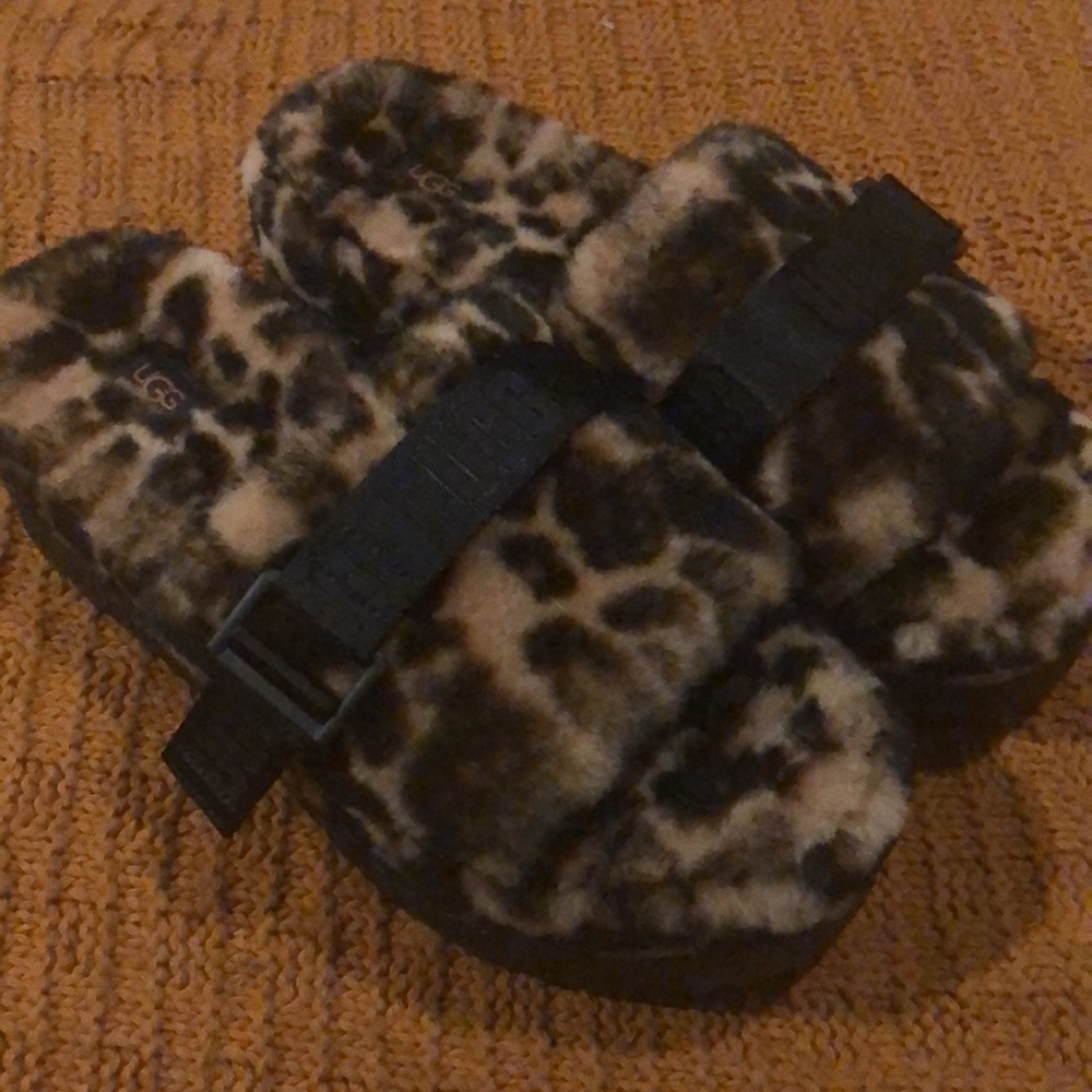 Ugg Fluffita Fuzzy Cheetah platform Slippers EUR 41 USA 10 - Picture 3 of 5